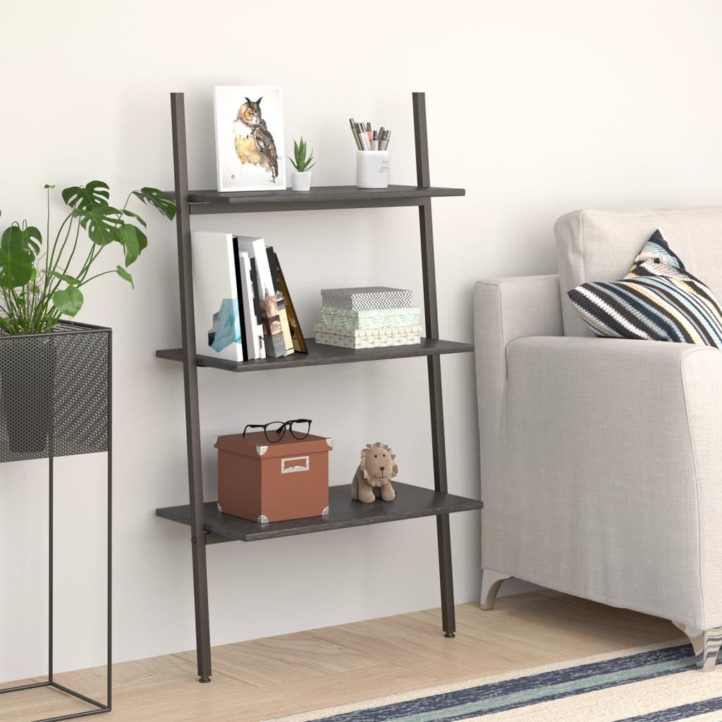 Hylla 5 Hyllplan Och Svart 64X34X185,5 Cm