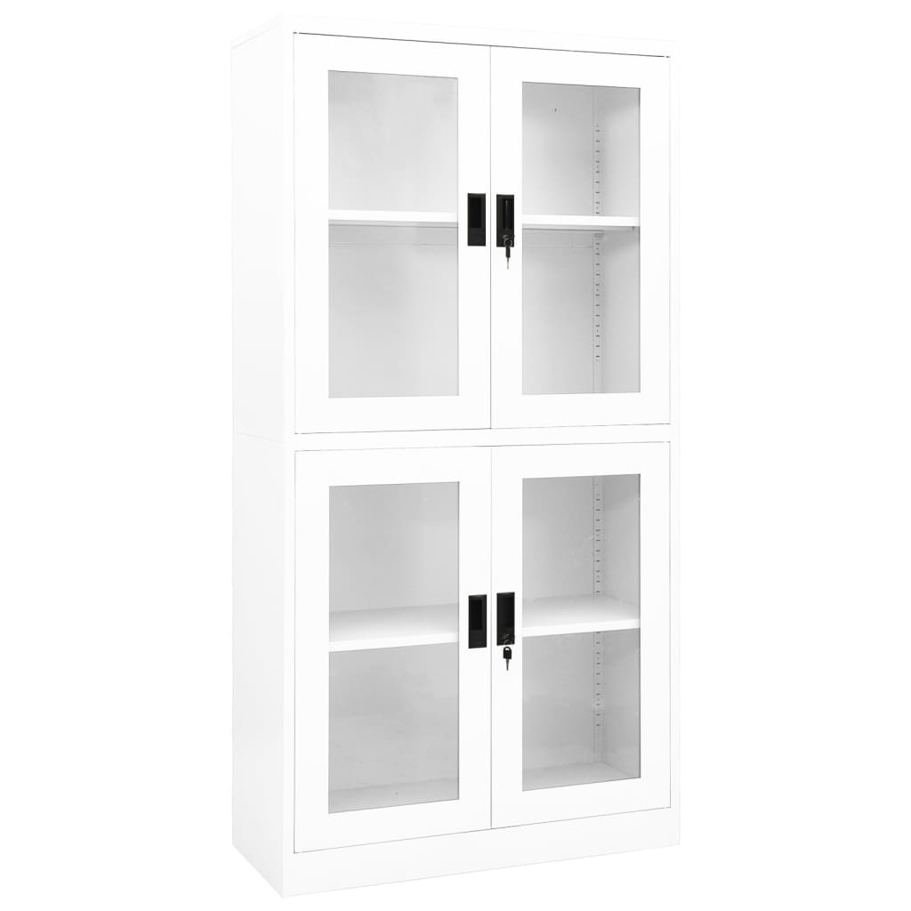 Dokumentskåp 90X40X180 Cm Stål Och Härdat Glas