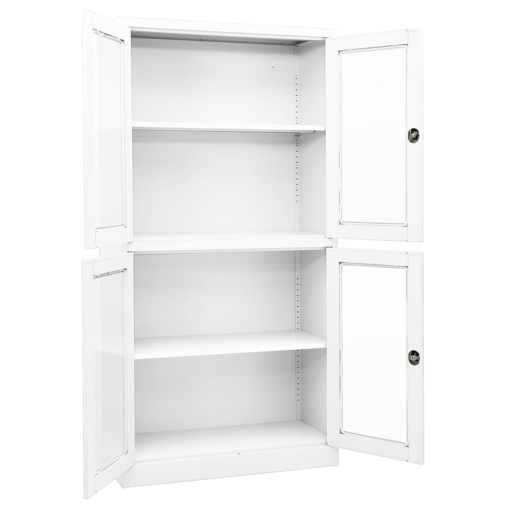 Dokumentskåp 90X40X180 Cm Stål Och Härdat Glas