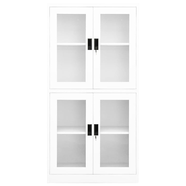 Dokumentskåp 90X40X180 Cm Stål Och Härdat Glas