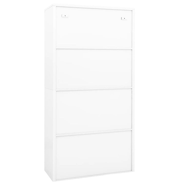Dokumentskåp 90X40X180 Cm Stål Och Härdat Glas