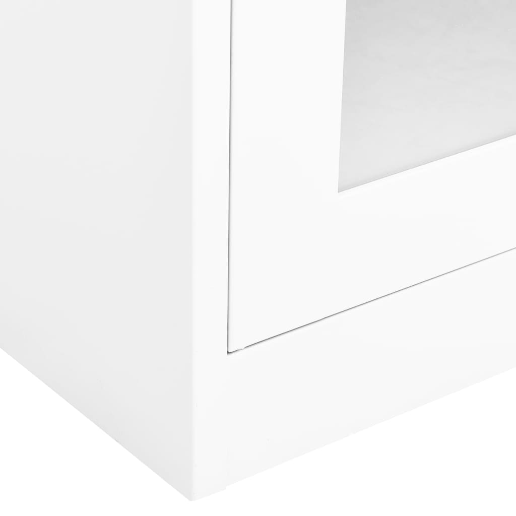 Dokumentskåp 90X40X180 Cm Stål Och Härdat Glas