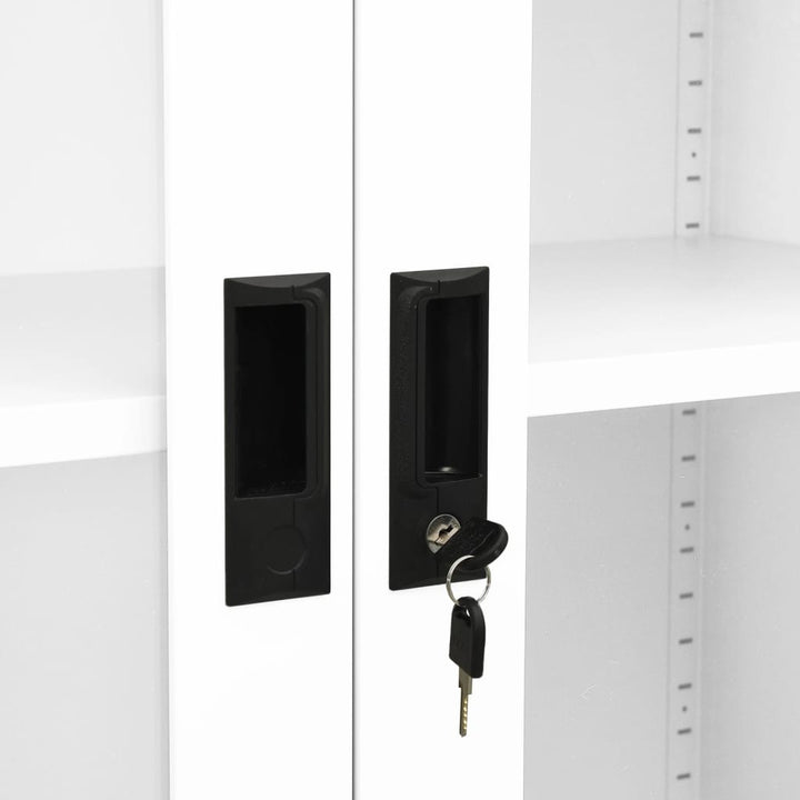 Dokumentskåp 90X40X180 Cm Stål Och Härdat Glas