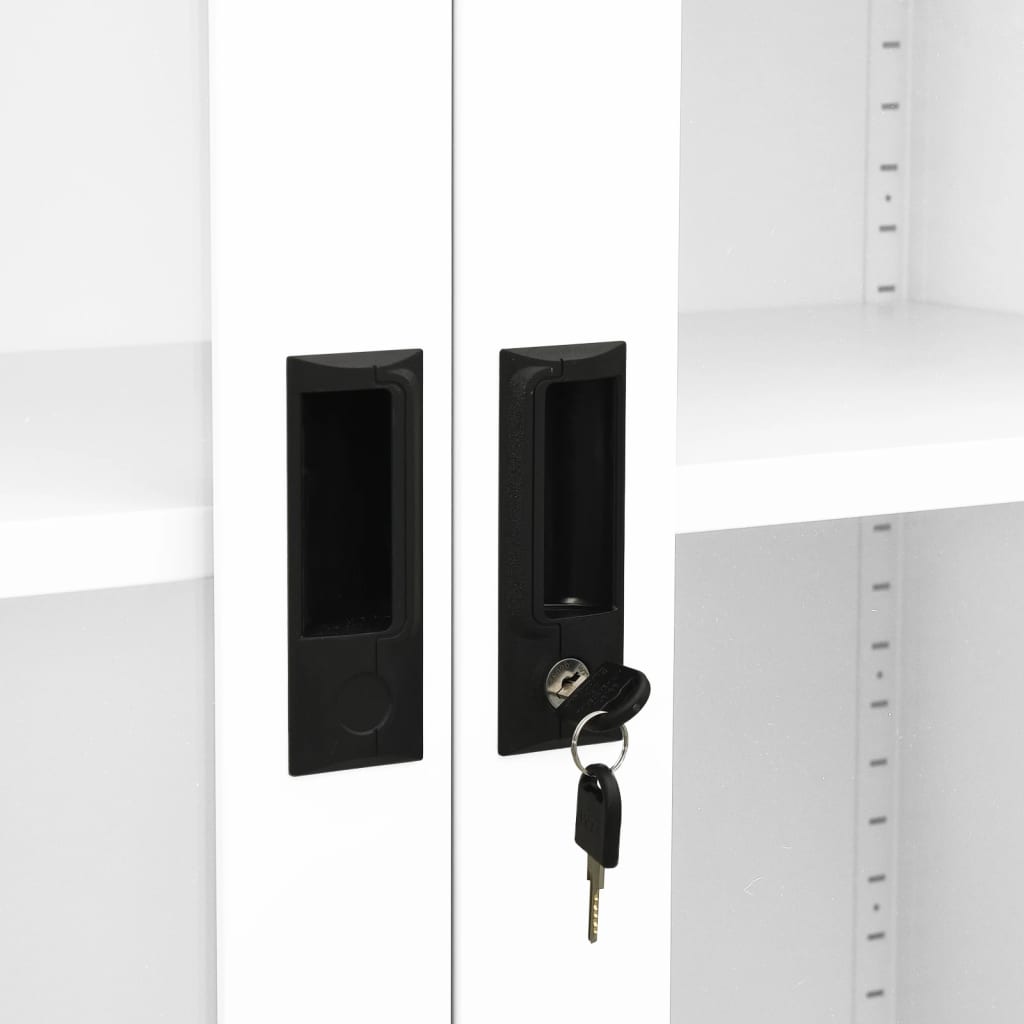 Dokumentskåp 90X40X180 Cm Stål Och Härdat Glas