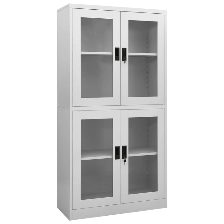 Dokumentskåp 90X40X180 Cm Stål Och Härdat Glas