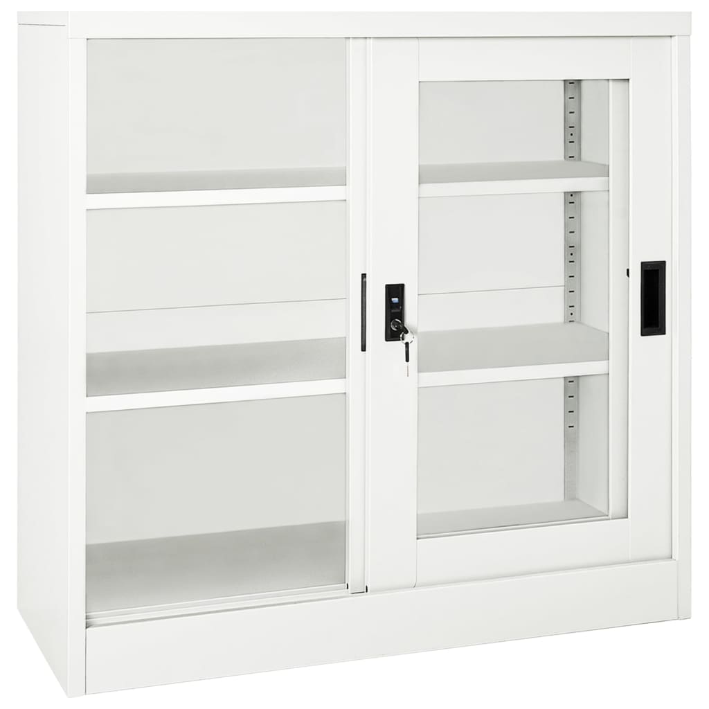 Dokumentskåp Med Skjutdörr 90X40X90 Cm Stål
