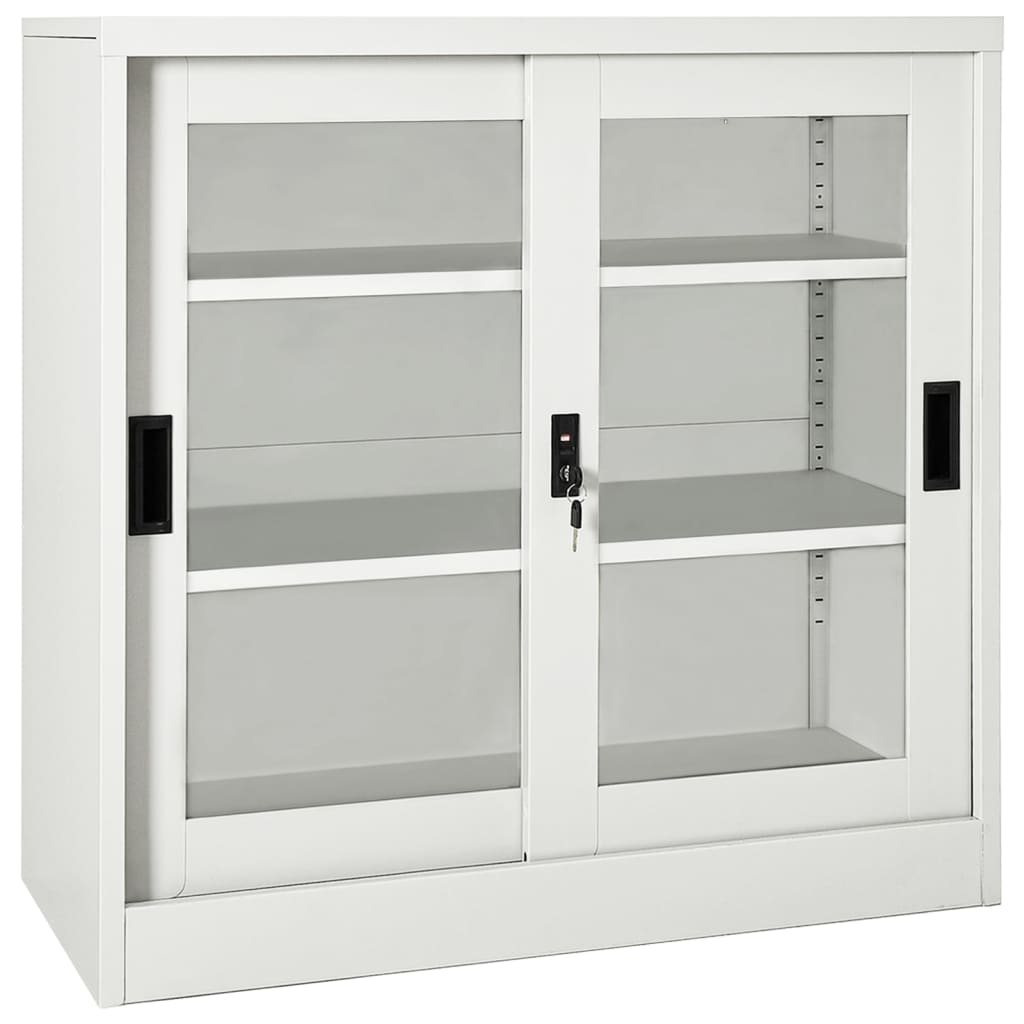 Dokumentskåp Med Skjutdörr 90X40X90 Cm Stål