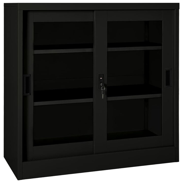 Dokumentskåp Med Skjutdörr 90X40X90 Cm Stål