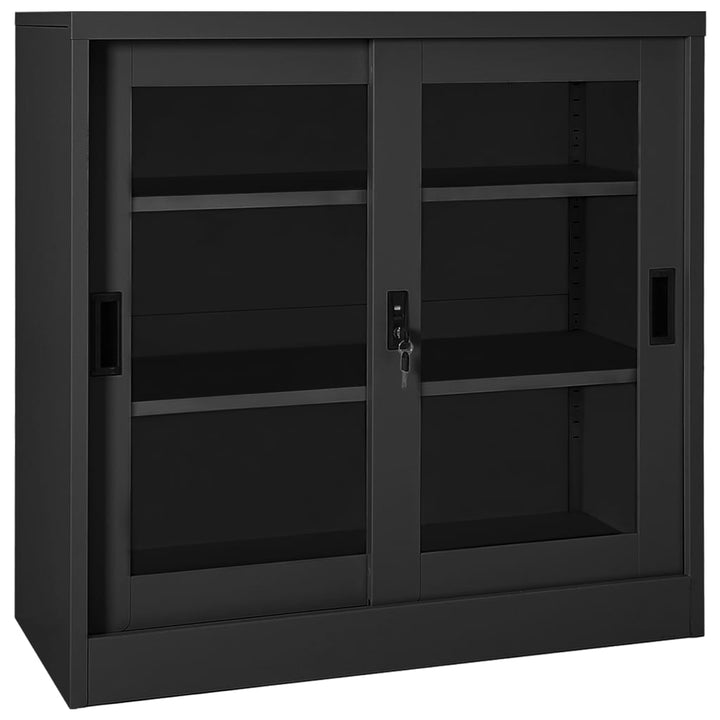 Dokumentskåp Med Skjutdörr 90X40X90 Cm Stål