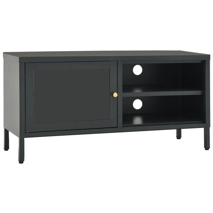 Tv-Bänk 90X30X44 Cm Stål Och Glas