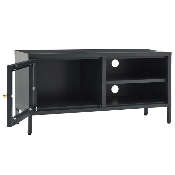 Tv-Bänk 90X30X44 Cm Stål Och Glas