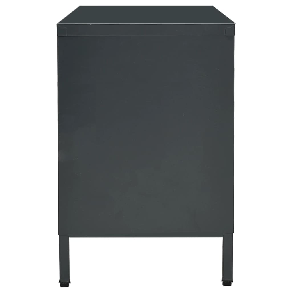Tv-Bänk 105X35X52 Cm Stål Och Glas