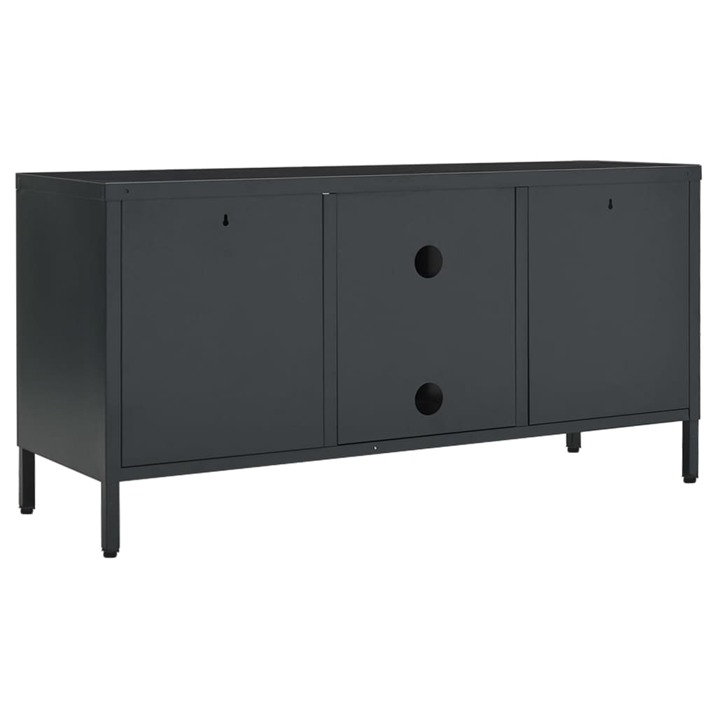 Tv-Bänk 105X35X52 Cm Stål Och Glas
