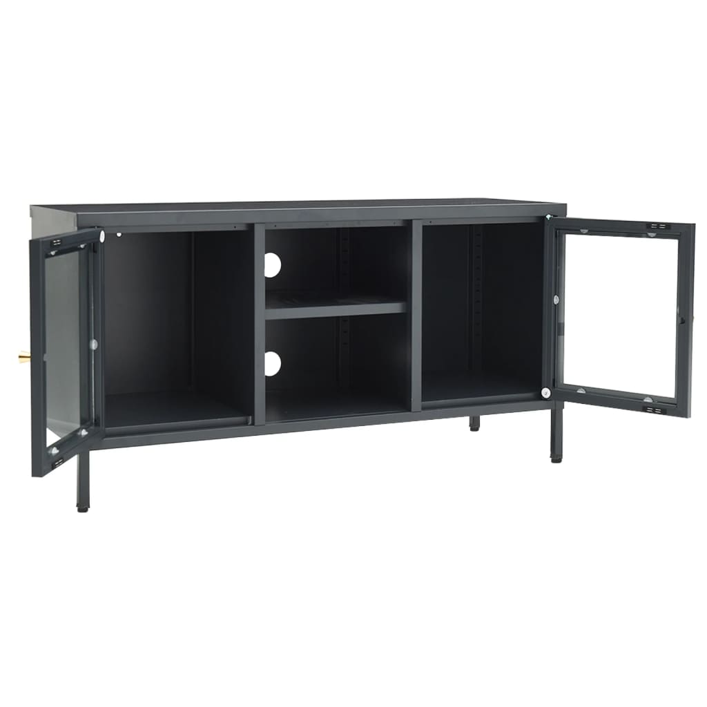 Tv-Bänk 105X35X52 Cm Stål Och Glas