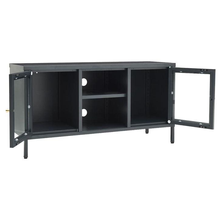 Tv-Bänk 105X35X52 Cm Stål Och Glas