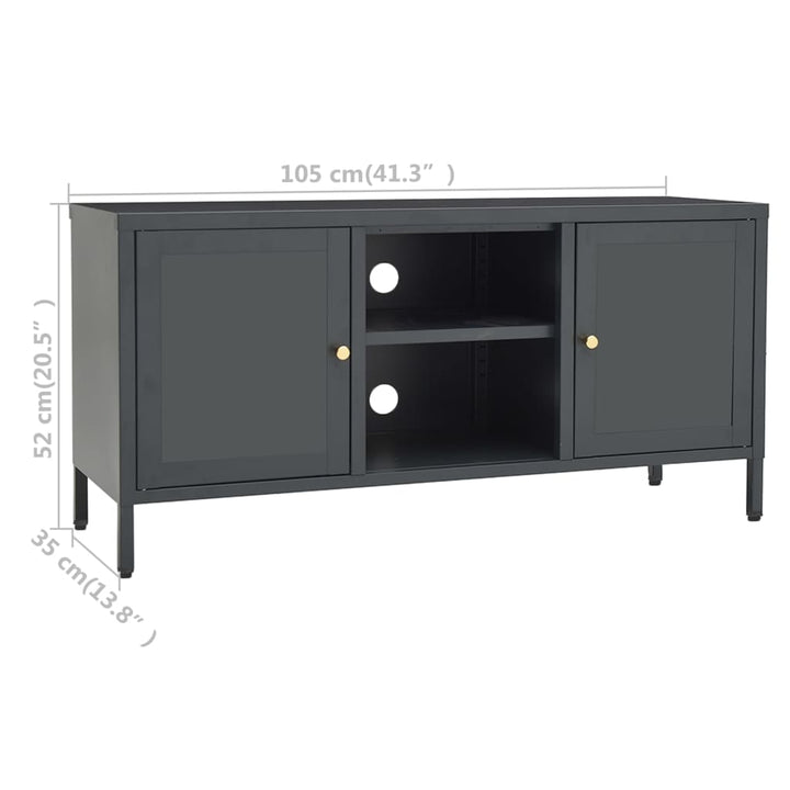 Tv-Bänk 105X35X52 Cm Stål Och Glas