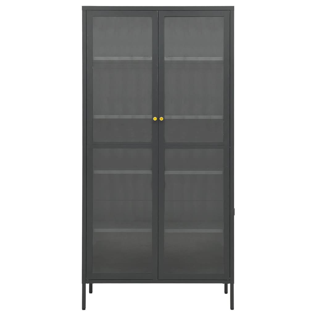 Vitrinskåp 90X40X180 Cm Stål Och Härdat Glas
