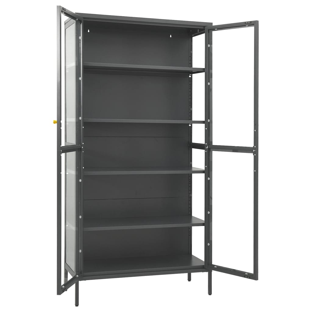 Vitrinskåp 90X40X180 Cm Stål Och Härdat Glas
