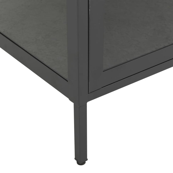 Vitrinskåp 90X40X180 Cm Stål Och Härdat Glas