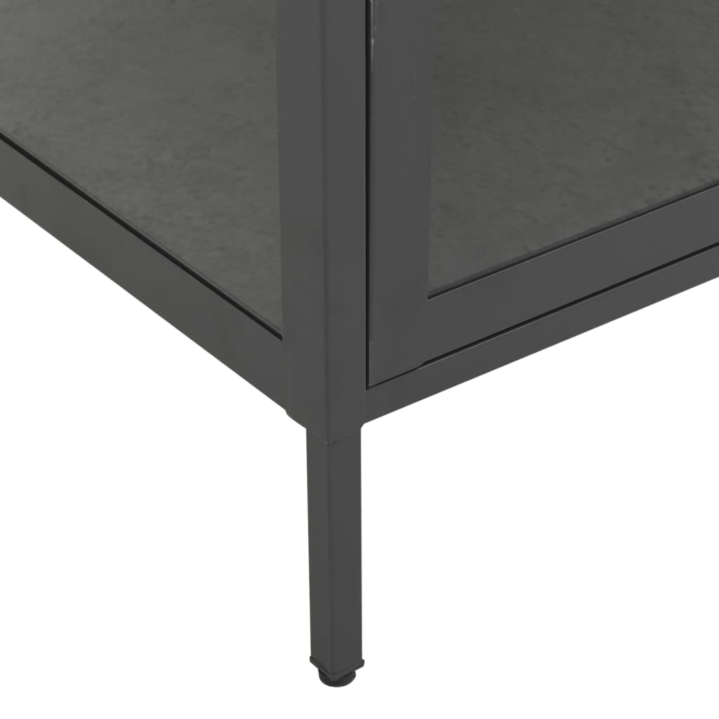 Vitrinskåp 90X40X180 Cm Stål Och Härdat Glas