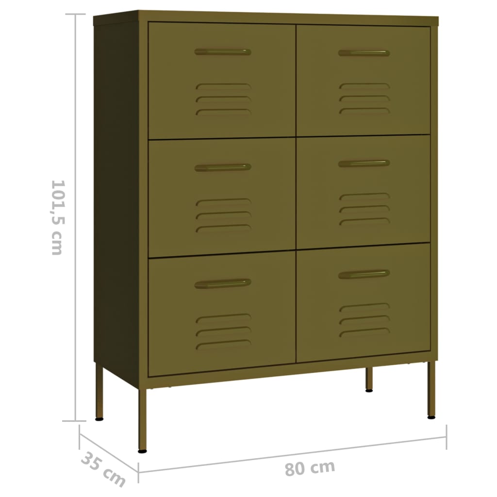 Byrå 80X35X101,5 Cm Stål