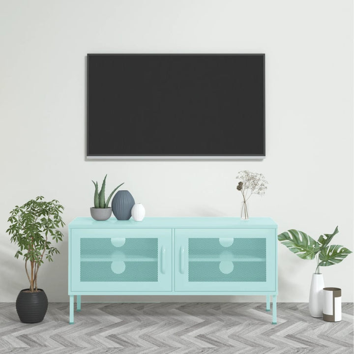 Tv-Bänk Grön 105X35X50 Cm Stål