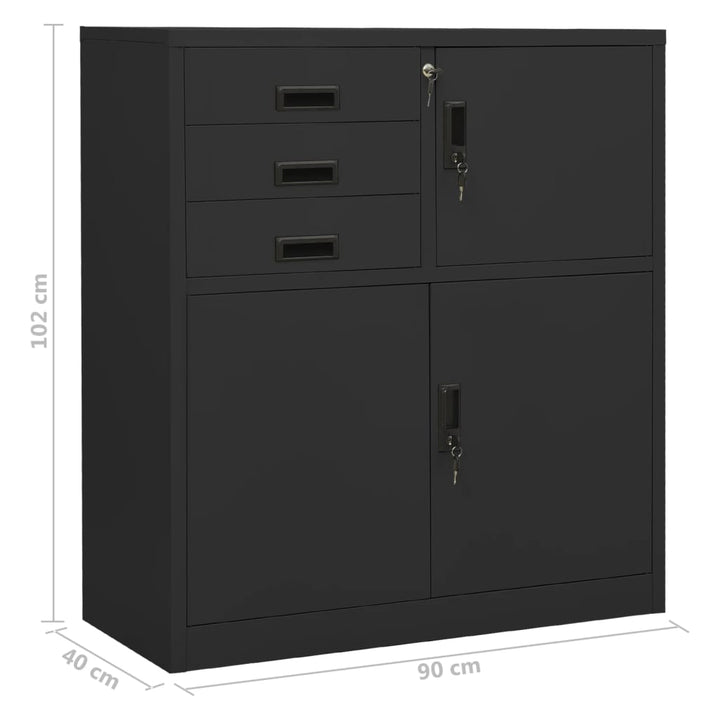 Dokumentskåp 90X40X102 Cm Stål