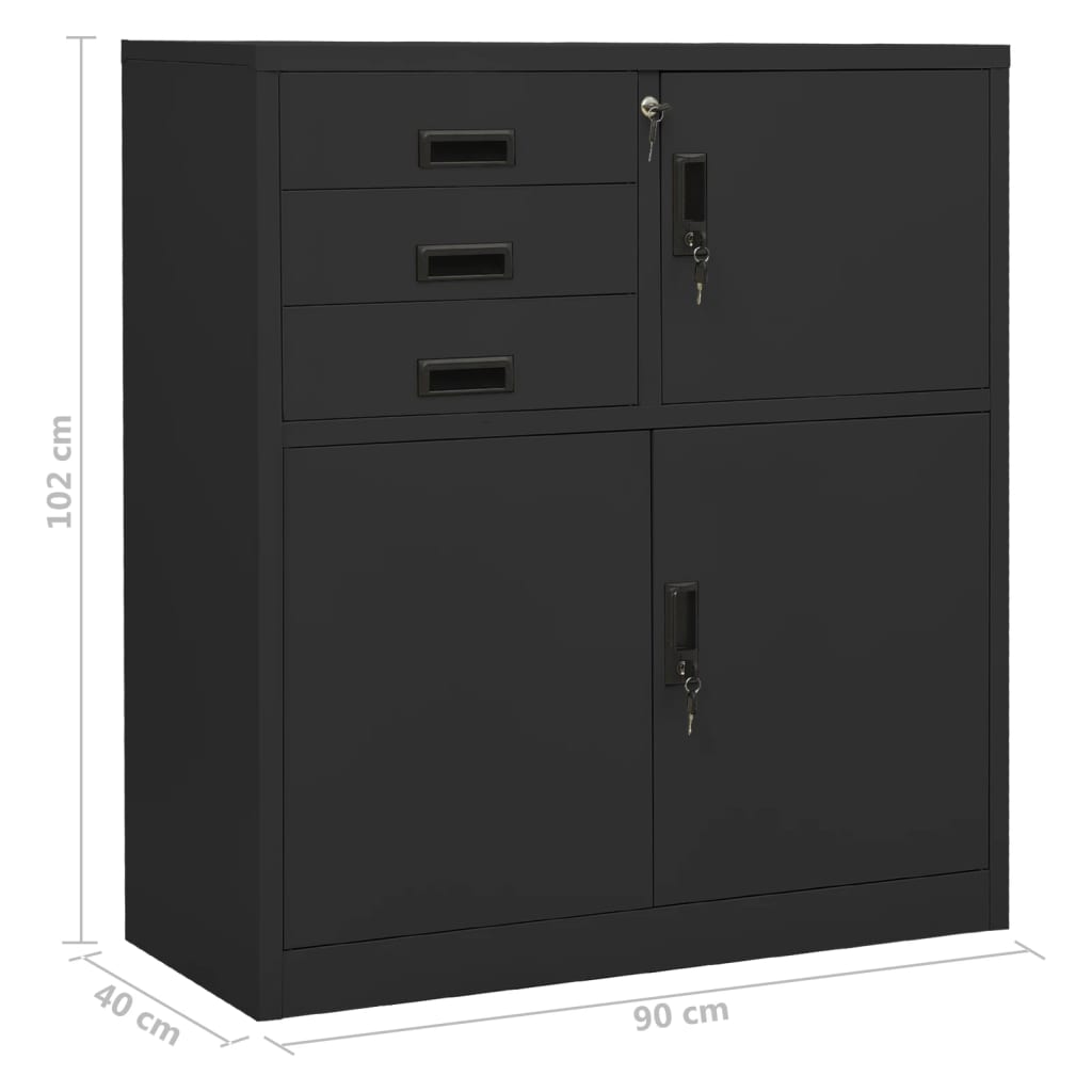 Dokumentskåp 90X40X102 Cm Stål