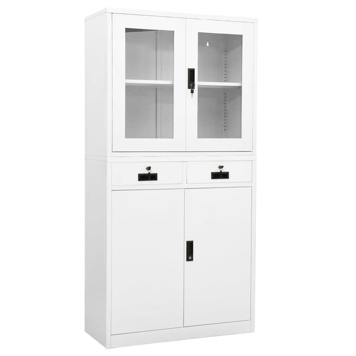 Dokumentskåp 90X40X180 Cm Stål Och Härdat Glas