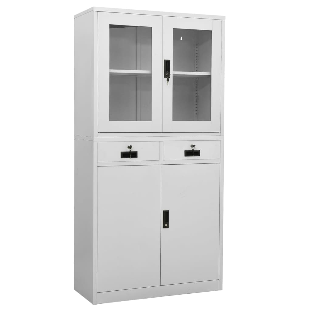 Dokumentskåp 90X40X180 Cm Stål Och Härdat Glas
