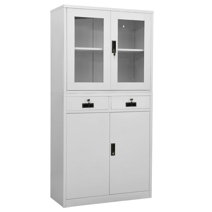 Dokumentskåp 90X40X180 Cm Stål Och Härdat Glas