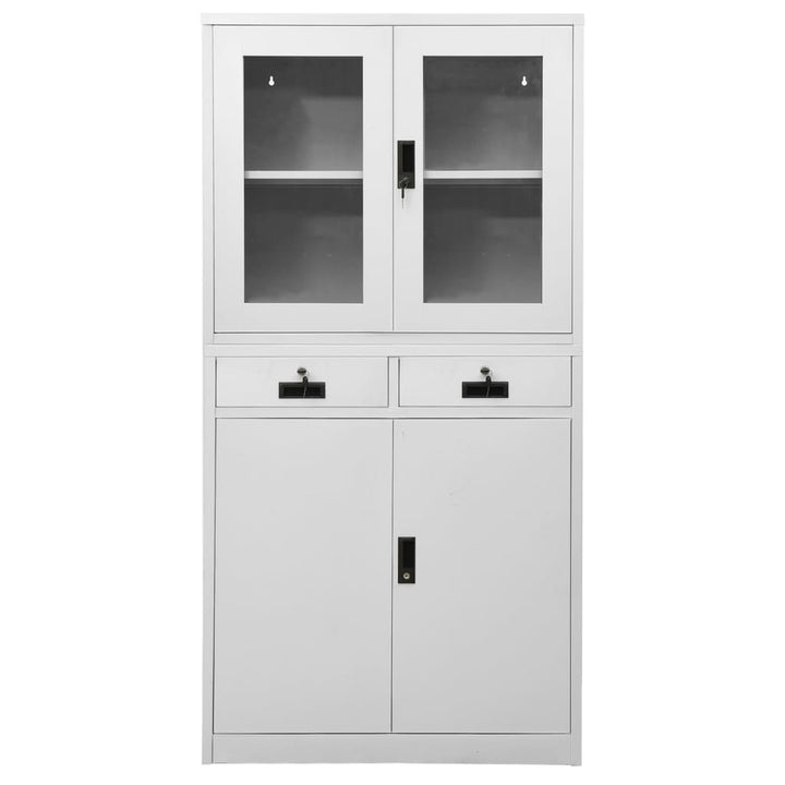 Dokumentskåp 90X40X180 Cm Stål Och Härdat Glas