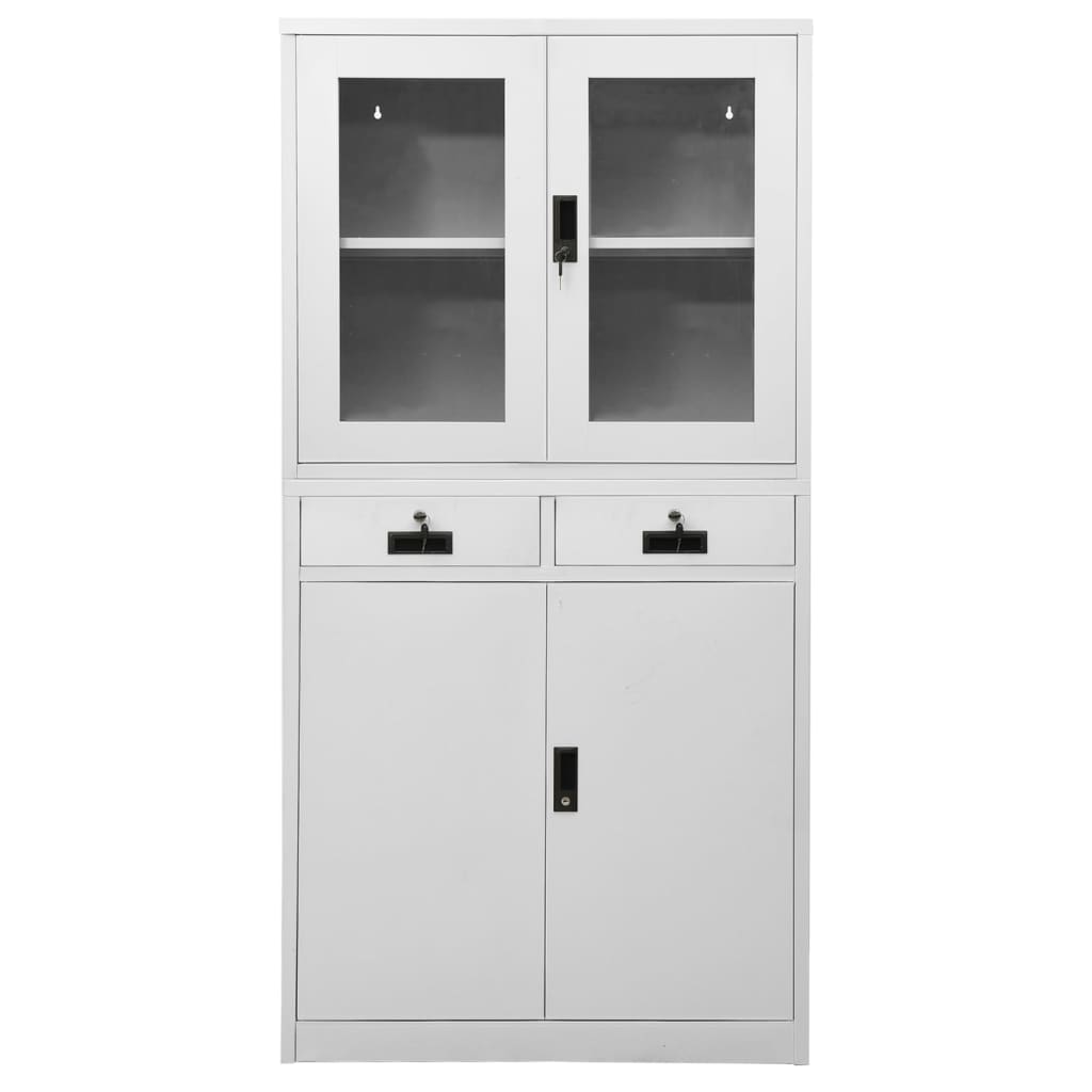 Dokumentskåp 90X40X180 Cm Stål Och Härdat Glas