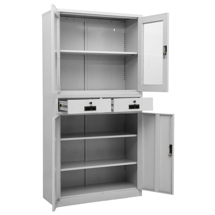 Dokumentskåp 90X40X180 Cm Stål Och Härdat Glas