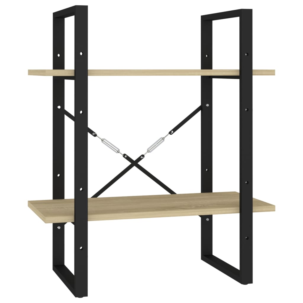 Bokhylla 2 Hyllor Sonoma-Ek 60X30X