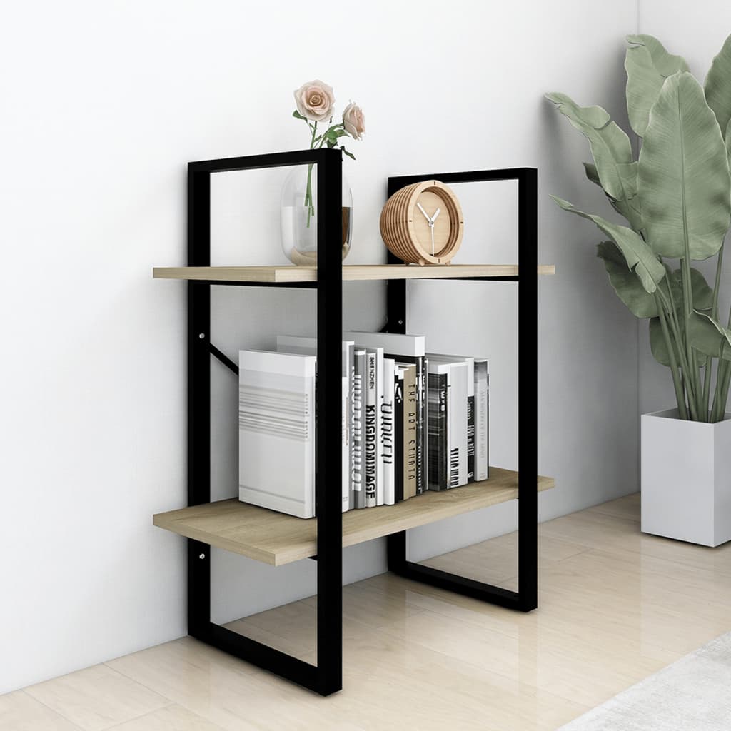 Bokhylla 2 Hyllor Sonoma-Ek 60X30X