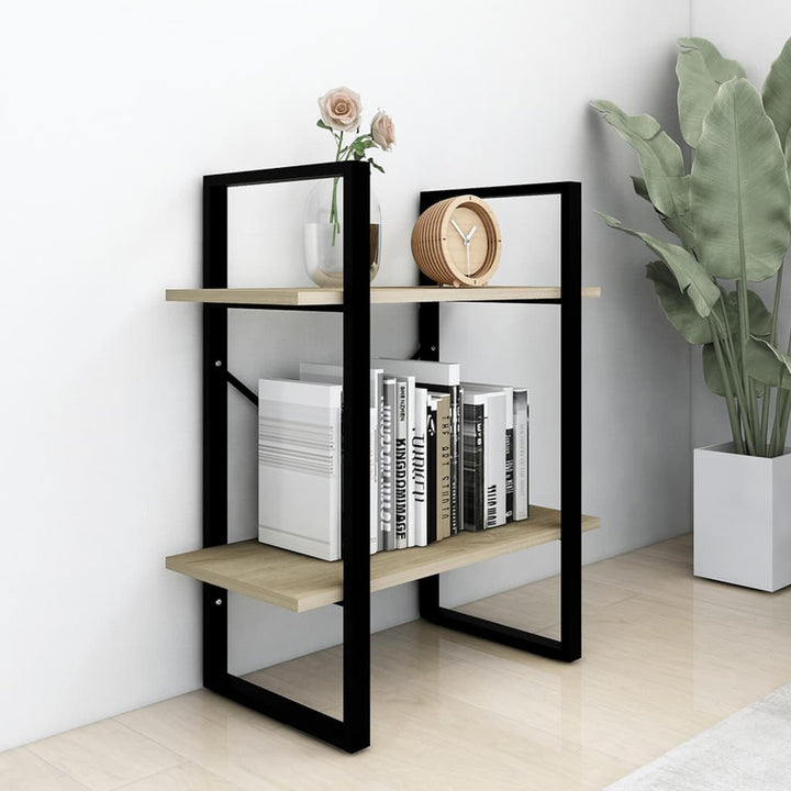 Bokhylla 2 Hyllor Sonoma-Ek 60X30X