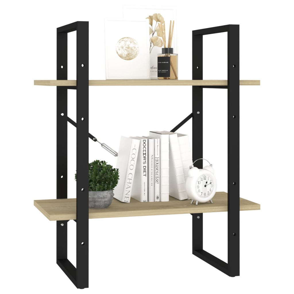 Bokhylla 2 Hyllor Sonoma-Ek 60X30X