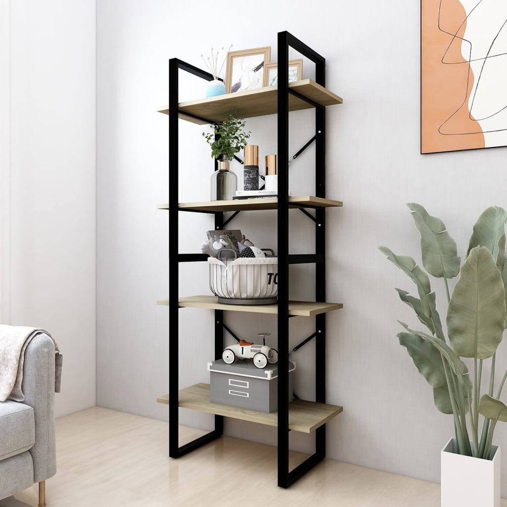 Bokhylla 2 Hyllor Sonoma-Ek 60X30X