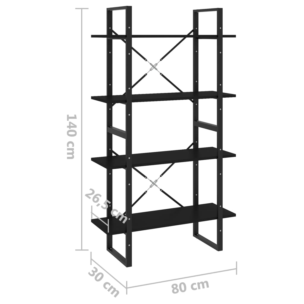 Bokhylla 4 Hyllplan 80X30X