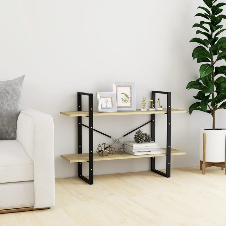 Bokhylla 2 Hyllor Sonoma-Ek 100X30X