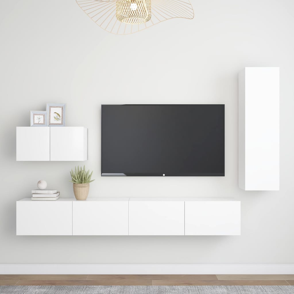 Tv-Skåp 4 Delar Konstruerat Trä
