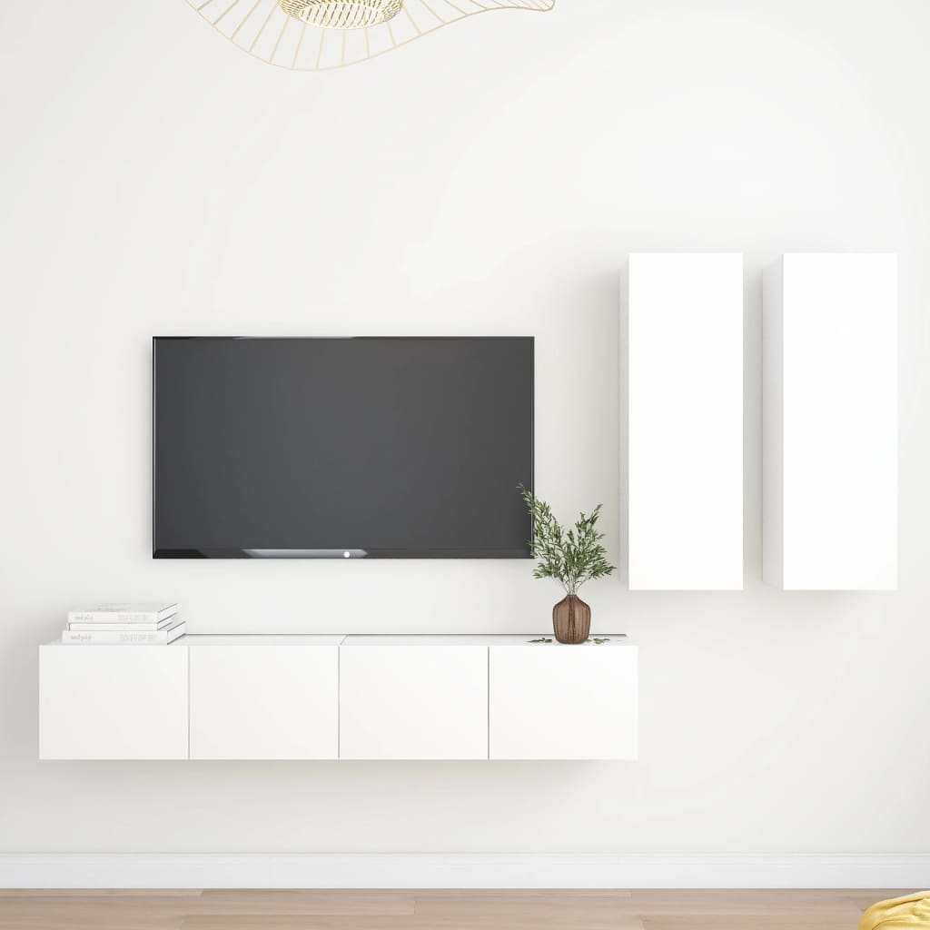 Tv-Skåp 4 Delar Konstruerat Trä