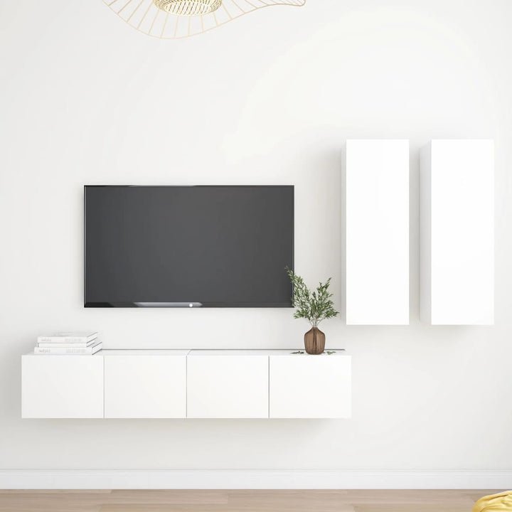 Tv-Skåp 4 Delar Konstruerat Trä