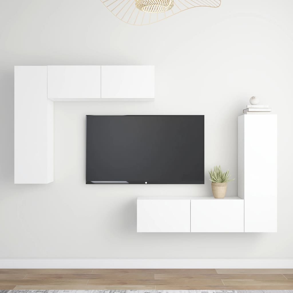 Tv-Skåp 4 Delar Konstruerat Trä