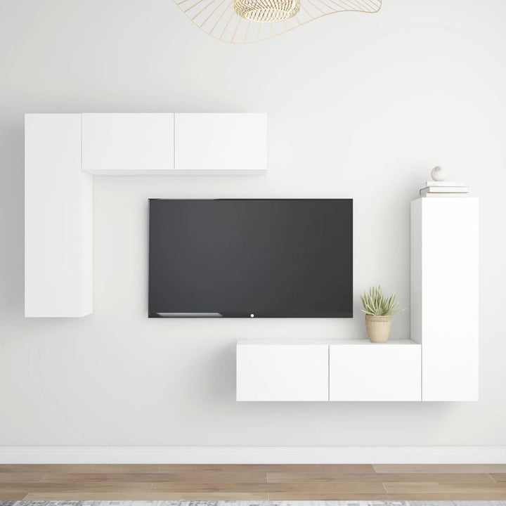 Tv-Skåp 4 Delar Konstruerat Trä