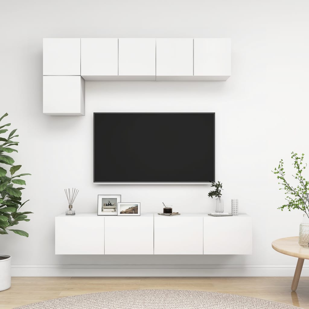 Tv-Skåp 5 Delar Konstruerat Trä