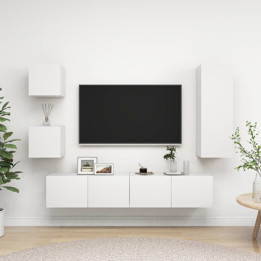 Tv-Skåp 5 Delar Konstruerat Trä