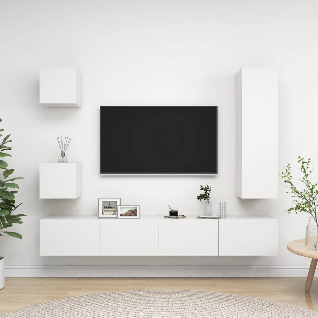 Tv-Skåp 5 Delar Konstruerat Trä