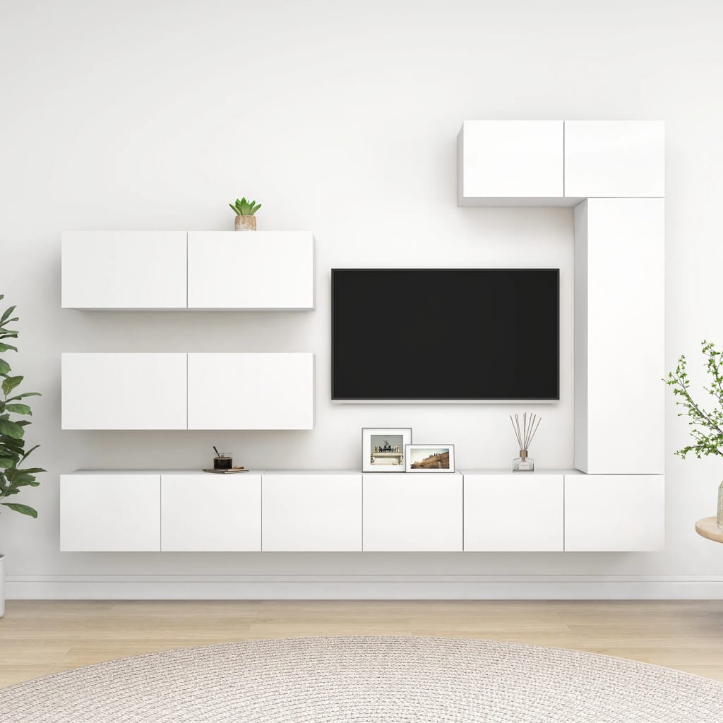 Tv-Skåp 6 Delar Konstruerat Trä